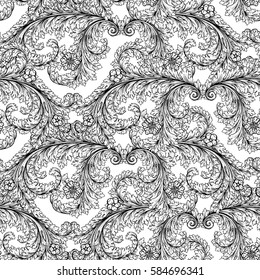 Vector baroque seamless pattern element. Classical luxury old fashioned damask ornament, royal victorian seamless texture for wallpapers, textile, wrapping. Exquisite floral baroque tracery.