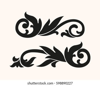 Vector baroque silhouette vignette