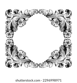 Vektor-Barock von Vintage-Elemente für Design. Barockrolle als Element für Ornament- und Grafikdesign mit Spiralen und Rolling Circle Motiv Vektor