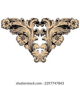 Vector baroque of vintage elements for design. Baroque Scroll as Element of Ornament and Graphic Design with Spirals and Rolling Circle Motif Vector
