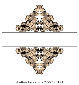 Vector baroque of vintage elements for design. Baroque Scroll as Element of Ornament and Graphic Design with Spirals and Rolling Circle Motif Vector