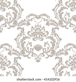 Vector Baroque Vintage floral damask pattern element background. Luxury Classic lily floral stylized Damask ornament, royal Victorian texture for wallpapers, textile, fabric. beige color ornament