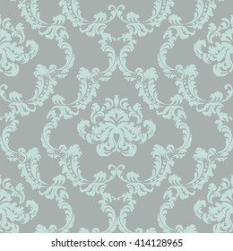 Vector Baroque Vintage Floral Damask Pattern Element Background. Luxury Classic Damask Ornament, Royal Victorian Texture For Wallpapers, Textile, Fabric Ornament