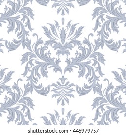 Vector Baroque Vintage floral Damask pattern. Luxury Classic ornament, Royal Victorian texture for wallpapers, textile, fabric. Serenity color