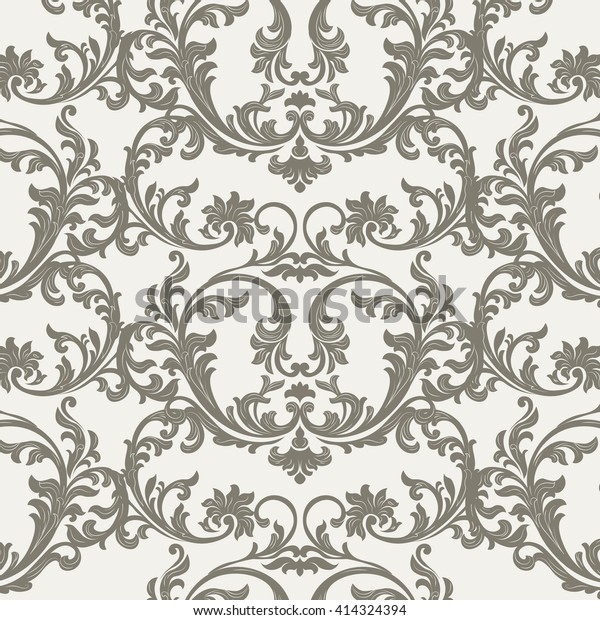 ベクター画像バロックビンテージ花柄ダマスクパターンエレメントの背景 高級クラシックダマスクの飾り 壁紙 繊維 布地用のロイヤルビクトリア朝のテクスチャー のベクター画像素材 ロイヤリティフリー