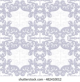 Vector Baroque Vintage floral pattern element background. Luxury Classic Damask ornament. Royal Victorian texture for wallpapers, textile, fabric ornament. Lavender color