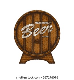 Vector barrel of beer. Eps8. RGB. Gradients free. Each elements are grouped separately. Highly detailed illustration.



