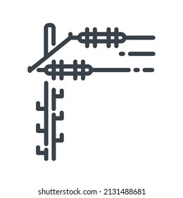 Vector barrel pylon line icon isolated on transparent background.