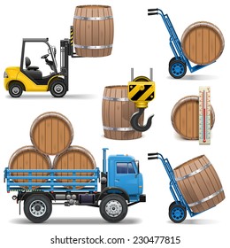 Vector Barrels Shipping Icons