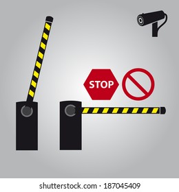 vector barrier with cam and signs eps10