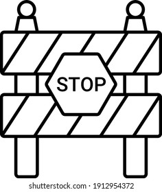 Vector Barrier Outline Icon Design
