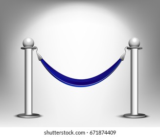  Vector Barrier rope with blue Carpet silver Barrier Constructor. 
