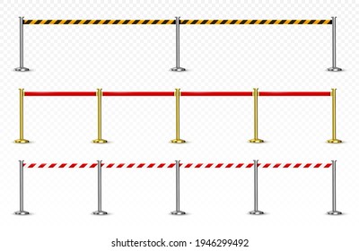 Vector barrier ropes set isolated on transparent background - Powered by Shutterstock - Get 15% off with code: PIKWIZARD15