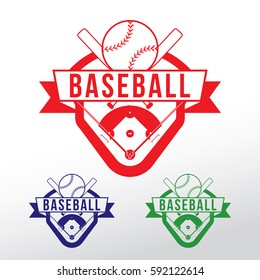 Vector of baseball badge, logo and label set.