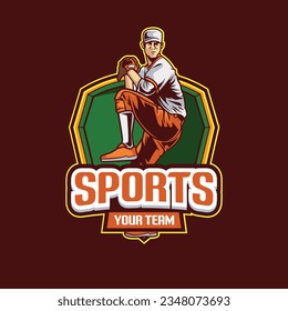 Vector of baseball badge logo team
