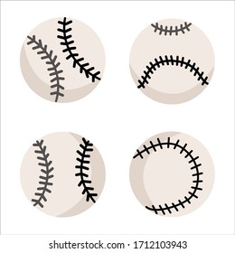 Vector baseball ball collection, design at white background