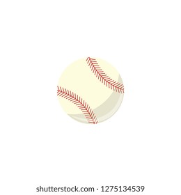 Vector baseball ball simple icon. Sport equipment, sphere game play element. Professional baseball championship element. Athletic lifestyle symbol. Isolated illustration