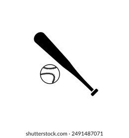 Vector of baseball bat in black and white 