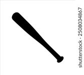 Vector baseball bat silhouette illustration design on white background.