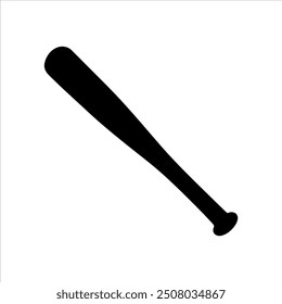 Vector baseball bat silhouette illustration design on white background.