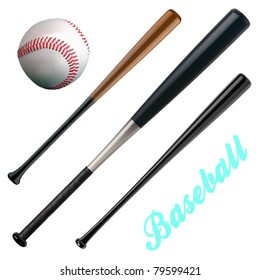 vector baseball and bats