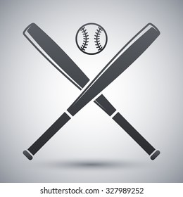 Vector baseball bats and ball icon