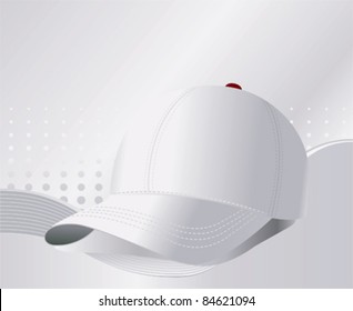 Vector baseball cap  on silver background