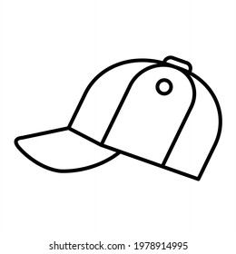 Vector Baseball Cap Outline Icon Design
