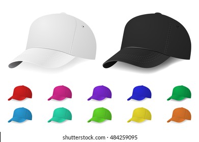 Vector baseball cap set