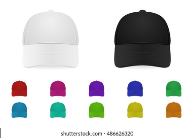 Vector baseball cap set