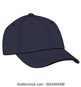 Vector baseball cap, uniform hat isolated on white. Concept design, for template,label, banner.