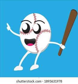 vector baseball cartoon icon and bath animation