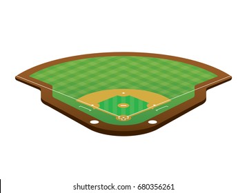 Vector Of Baseball Field Background.