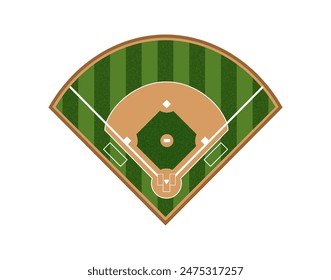 Vector of baseball field top view