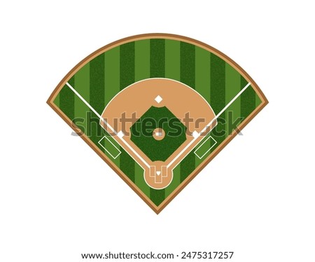 Vector of baseball field top view