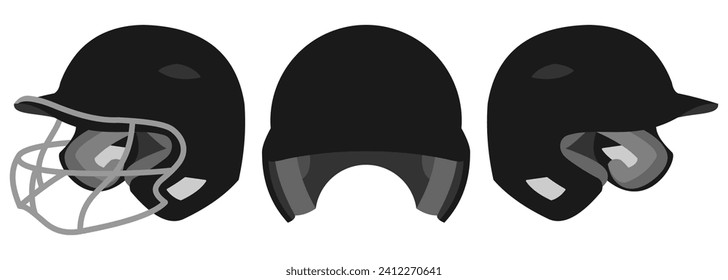 vector baseball helmet. front view and side view. trendy design vector illustration isolated on white background.