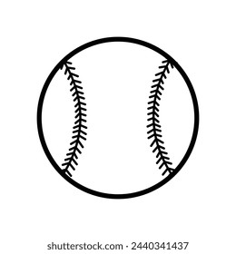 Vector baseball icon. Two-tone version on black and white background. Baseball icon, simple black style. Vector illustration. Eps file 205.