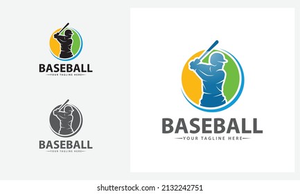 Vector Baseball logo and insignias, presented with a set of baseball equipment illustrations