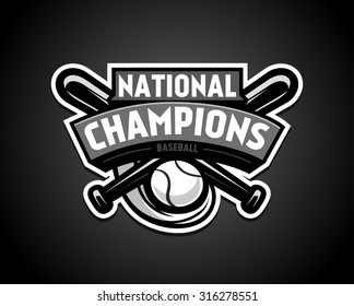 Vector Baseball Logo for a Baseball team. Black vector template. Sport Team Identity