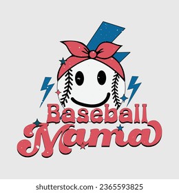 Vector Baseball Mama-Baseball T-Shirt Design für Baseball Lover.