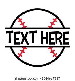 Vector Baseball Name Frame on White Background