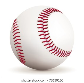 Vector baseball over white background