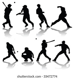 vector baseball players