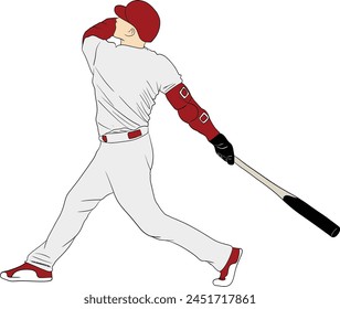 vector baseball posing character champion athletic sportsman drawing swinging background design silhouette graphic sport illustration player man ball isolated athlete batter bat play base team cartoon