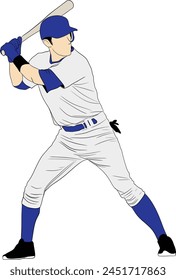 vector baseball posing character champion athletic sportsman drawing swinging background design silhouette graphic sport illustration player man ball isolated athlete batter bat play base team cartoon