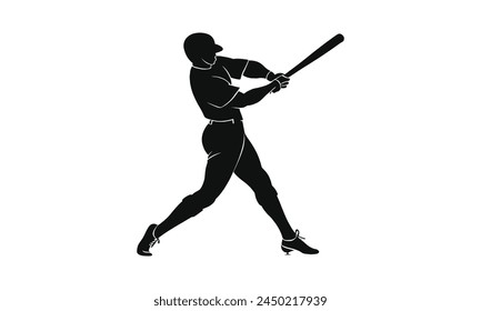 vector baseball silhouette white background