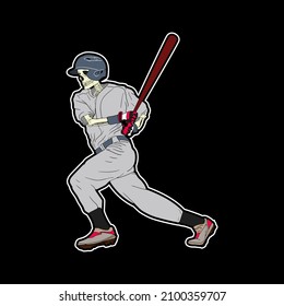 vector baseball skull body for design tshirt or comunity. 