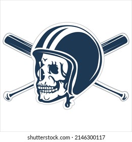 vector of baseball skull, good for design reference