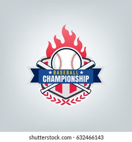 Vector of Baseball sport team logo design 
