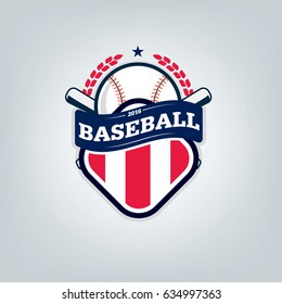 Vector of Baseball sport team logo design 